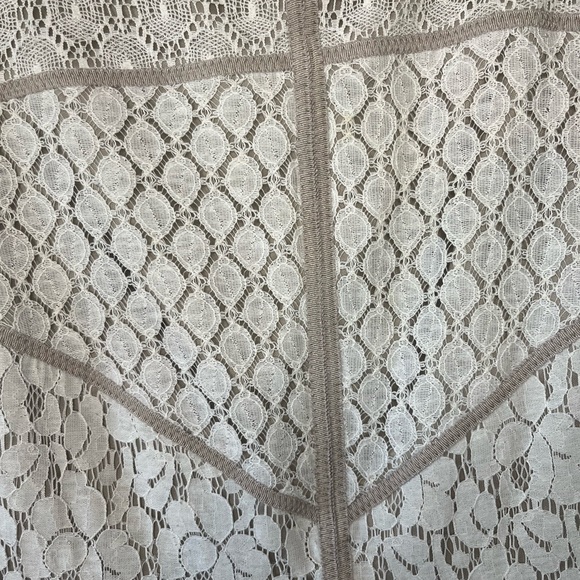 Maggy London fitted Ivory Lace Dress with Beige Piping Shift - Picture 4 of 4